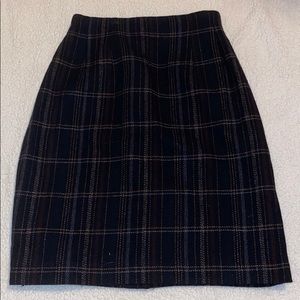 Adolfo Plaid Skirt